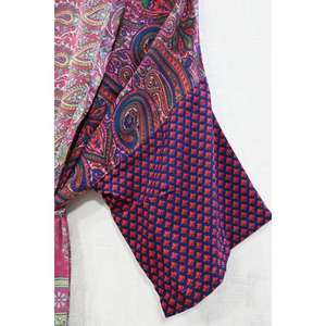 Robe kimono longue vintage en patchwork de soie, robe de chambre bohème, style japonais, faite à la main - Product Image 4