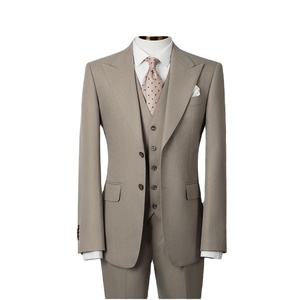 Men's Stylish Office Suit <b>Set</b> Latest Fashionable Business Woven Pants with Zipper Fly Breathable Anti-Static Workwear - Product Image 5