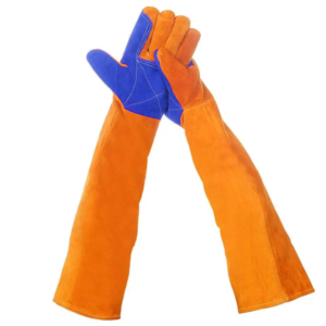 Premium Quality <b>Long</b> Sleeve Cowhide Split Leather Safety <b>Gloves</b> Fireproof Heat Retardant for Welding Industrial Hand Protection - Product Image 2