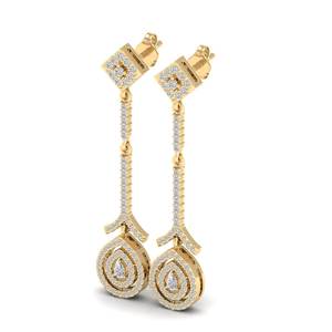 REYES Pendientes Colgantes de Plata de Ley 925 con Moissanita Certificada GRA, Diseño Elegante, para Mujer, Regalo de Boda Perfecto, Joyería - Product Image 3