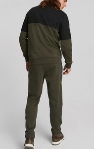 Chándal con bloques de color para hombre, sudadera con cuello alto y cremallera completa, con bolsillos laterales y pantalones a juego, ropa informal de otoño - Product Image 5