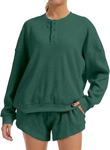 Sweat-shirt à capuche oversize pour femme, col rond, manches longues, en molleton tricoté, hiver, automne, uni, décontracté, avec poches - Product Image 2