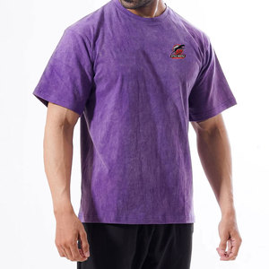 Camiseta de algodón 100% con lavado ácido, nuevo diseño, para hombre, venta al por mayor, ropa de moda, corte holgado, estampada. - Product Image 1