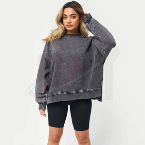 Women Acid Wash Sweatshirt Oversized Casual Fashion Pullover For Streetwear And Everyday Comfort Pullover Autumn Wear - Product Image 1