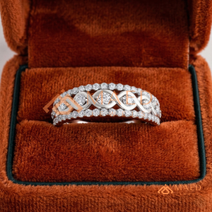 Bague Vague Infinie en Or Blanc Rhodié – Bague de Promesse Classique pour Mariage, Bague Éternité Entrelacée en Argent pour Femme - Product Image 2