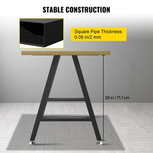 Gambe per Scrivania e Panca a Forma di A in Metallo Resistente, 28 X 17,7 Pollici, Set da 2 Pezzi con Rivestimento in Poliuretano, Gambe per Mobili - Product Image 3