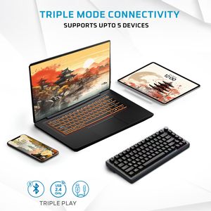 Teclados Mecánicos para Juegos TKL Nuevos, Inalámbricos, Tri-Modo, Retroiluminación RGB, Programables, 104 Teclas - Product Image 3