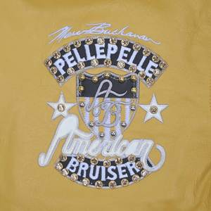 Chaquetas de Invierno para Hombre de Alta Calidad al por Mayor, Chaqueta Bomber Varsity de Cuero PU con Bordado de Pedrería, Estilo Urbano - Product Image 2