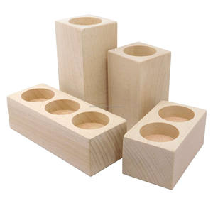 Produit unique fait main en bois de bougeoir en bois de grande taille avec la couleur naturelle en bois pour le prix bon marché de taille personnalisée - Product Image 5