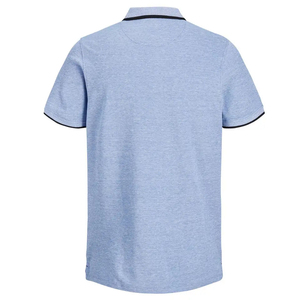 เสื้อโปโลแขนสั้นผู้ชาย สีพื้น ผ้าปิเก้ ทรงปกติ สีฟ้าอ่อน ผ้าฝ้าย สวมใส่สบาย ระบายอากาศได้ดี แบบถัก - Product Image 6