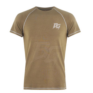 Camisetas de culturismo personalizadas para hombre, fabricadas con tela de poliéster y spandex para entrenamiento de culturismo y correr. - Product Image 2