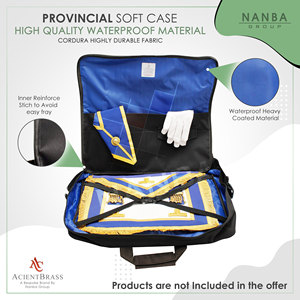 Sac de transport d'écharpe maçonnique de luxe provincial, léger et souple, avec broderie d'emblème de poche (OES), sac à bandoulière souple pour regalia - Product Image 3