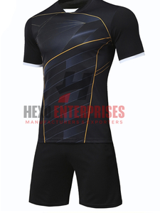 Nouvelle vente flash, uniforme de football pour hommes, manches courtes, séchage rapide, respirant, 100% polyester, personnalisable OEM - Product Image 2