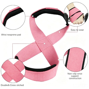 Custom Logo Fitness Weightlifting Support Powerlifting Lifting Gym <b>Straps</b> Wrist for Men Pull Deadlift - Product Image 2