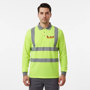 Envío Gratis, Camisa de Trabajo de Seguridad de Manga Larga para Hombre, Clase 3, Alta Visibilidad, Parte Inferior Negra Reflectante, Transpirable, Poliéster - Product Image 1