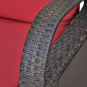 Sedia Reclinabile Girevole a 360 Gradi in Rattan con Cuscino per Uso Esterno in Patio, Veranda, Giardino - Product Image 6