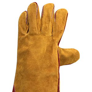 Cowhide Split Leather Gloves with Cotton Liner Safety Gloves for Tig Welding Grinding Anti-Impact Anti-Heat Rubber Material - Product Image 5