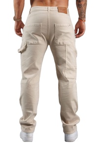 Pantalones Cargo Color Caqui para Hombre, Corte Recto Informal con Múltiples Bolsillos y Cierre de Botón - Product Image 6