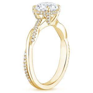 Bague classique en or, style diamant étincelant, élégante, romantique, pour fiançailles, mariage, bijoux de mariée - Product Image 2