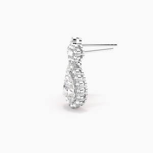 ต่างหูเพชรทรงหยดน้ำ 5 กะรัต หลายรูปทรง ผลิตในห้องปฏิบัติการ รับรองโดย IGI ตัวเรือนทอง 14K ประดับด้วยเพชรแบบ Halo เหมาะสำหรับงานปาร์ตี้ ขายส่ง รับผลิตแบบ OEM ODM - Product Image 3