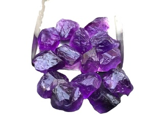 อัญมณีอเมทิสต์ทรงหลวมเกรด AAA 10ชิ้น14-16มม. พลอยสีม่วงธรรมชาติหยาบสำหรับการทำเครื่องประดับขายส่ง - Product Image 1