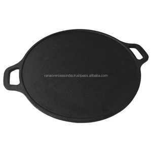 Pre Seasoned Cast Iron Dosa Tawa <b>Large</b> Flat Cooking <b>Pan</b> for Pizza Roti Chapati Crepe & Pancake Durable Kitchen Cookware - Product Image 1