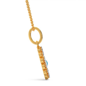 Collar con colgante de halo y collar tradicional de cuentas con colgante de diamante - Product Image 4