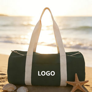 Sacs de voyage en toile écologiques durables et personnalisés, grands sacs de sport pour la nuit, sacs fourre-tout pour le yoga et la remise en forme, sacs à main avec poche avant - Product Image 6