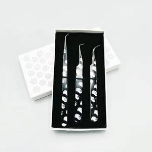 Juego de Pinzas Quirúrgicas para Pestañas Morje, Herramientas de Precisión de Acero Inoxidable para Extensión de Pestañas Postizas con Logotipo y Empaque Personalizados - Product Image 1