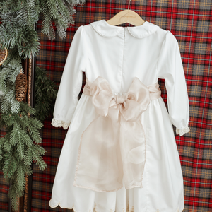 Vestido Blanco Bordado de Navidad para Niña, Manga Larga, Estilo Vintage, para Ocasiones Especiales, Vestido Infantil Eirlys - Product Image 6