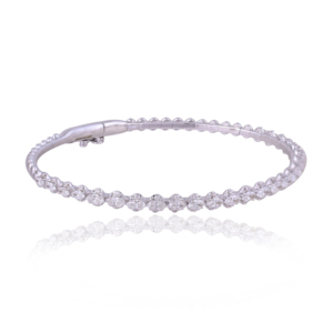Bracelet tennis en or blanc 18 carats avec diamants taille ovale, bijoux de luxe pour femme, cadeau d'anniversaire de mariage - Product Image 2