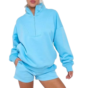 Chaqueta con cremallera completa y pantalones deportivos ligeros, transpirables, reversibles, negros, lisos, informales, para fitness, uso diario de mujer, con puños, para otoño - Product Image 6