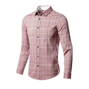 Mens Button Down Check Shirt Wrinkle Resistant Business Casual Plaid Shirt OEM ODM Factory Wholesale - Product Image 1