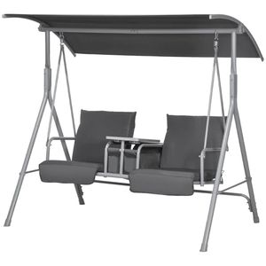 Sedia a Dondolo da Esterno Grigia per Portico, Giardino e Terrazza - Design Versatile per Arredamento Casa - Product Image 5