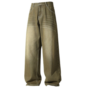 Jeans baggy en denim de haute qualité pour hommes, coupe large, style vintage, streetwear, fabrication sur mesure en usine - Product Image 1