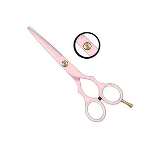 Ciseaux à cheveux professionnels réutilisables légers, lame en acier inoxydable, manche rose, pour droitiers, manche moyen, pointe affûtée - Product Image 1