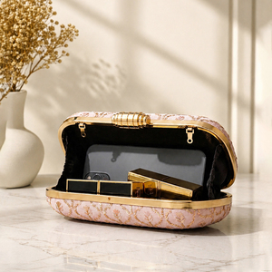 Elegant Pearl Handle Diamond Lattice Pattern Sparkling Magnetic Party Wear Embroidery <b>Clutch</b> Women <b>Wedding</b> Celebration - Product Image 3