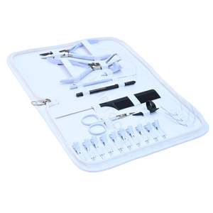 Kit d'outils tout-en-un pour extensions de cheveux blancs avec pince à micro-anneaux de salon, outil d'enfilage, mini-ciseaux de coupe et pinces de coiffage - Product Image 1