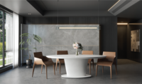Table à manger moderne de luxe en ciment, haute qualité, durable, fabriquée au Vietnam, facile à emballer, pour appartement, villa, hôtel, canapé d'angle/fauteuil