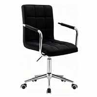 Chaise de bureau ergonomique moderne pivotante à 360 degrés, multifonctionnelle, revêtement en PU, métal chromé, hauteur réglable, couleur personnalisable