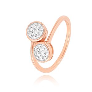 SUTARIYA BROTHERS Wholesale 14K Rose <b>Gold</b> Lab Grown Diamond Toi Et Moi <b>Ring</b> Bezel <b>Set</b> Cluster Bypass Band Wedding Fashion - Product Image 1