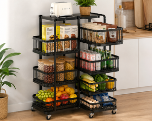 Estante Metálico Giratorio de 5 Niveles, Organizador de Verduras para Cocina, Soporte para Frutas, Carrito de Almacenamiento, Cesta para Cebollas y Patatas, EDPRMS000 - Product Image 4