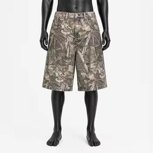 Summer Casual Vintage Distressed Baggy Camo Cargo <b>Shorts</b> <b>for</b> <b>Men</b> Custom <b>Camouflage</b> 100% Cotton Solid Pattern Streetwear Style - Product Image 1