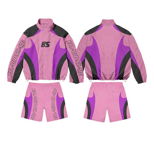 Conjunto de Chaqueta Cortavientos y Pantalones Cortos Personalizados, Ropa Deportiva Ligera para Hombre, Conjunto de Sudadera con Capucha y Pantalones Cortos de Nailon, Chándal - Product Image 4