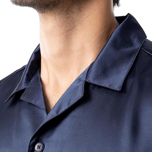 Conjunto de Pijama de Satén para Hombre, Ropa de Dormir de Verano, Transpirable, de Fibra de Bambú, con Bolsillos - Product Image 6
