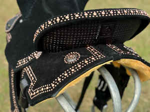 Dernière selle de course de barils en cuir occidental pour chevaux |   Selle de cheval de haute qualité et durable |   Équipement équestre professionnel au meilleur prix - Product Image 3