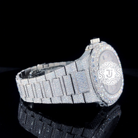 Montre de luxe en acier inoxydable entièrement blanche avec moissanite, mouvement mécanique, la plus vendue, idéale pour les fêtes, mariages et occasions spéciales