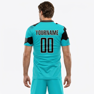 เสื้อฟุตบอลแบบกำหนดเองสำหรับผู้ชาย แขนสั้น พิมพ์ลายแบบซับลิเมชั่น ระบายเหงื่อได้ดี 100% โพลีเอสเตอร์ พร้อมชื่อทีมและหมายเลข กระชับพอดีตัว - Product Image 4