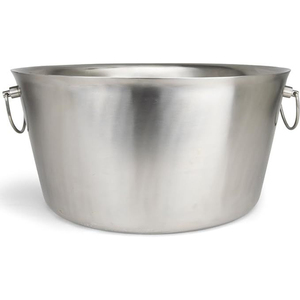 Enfriador de Vino de Diseño Único, Cubitera para Champán Ovalada con Acabado Plateado de Aluminio, Enfriador de Vino Hecho a Mano con Asa - Product Image 4