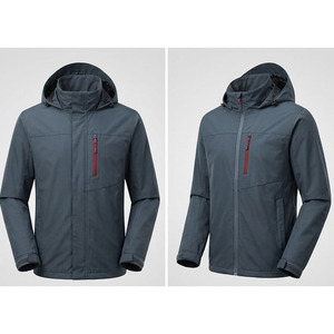 Chaqueta de Invierno Negra con Capucha para Senderismo y Escalada, Impermeable, Ligera, Cortavientos - Product Image 5